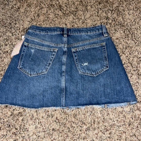 NEW Free People Harvey Distressed A-Line Button Down Mini Jean Skirt 25 - Picture 6 of 9